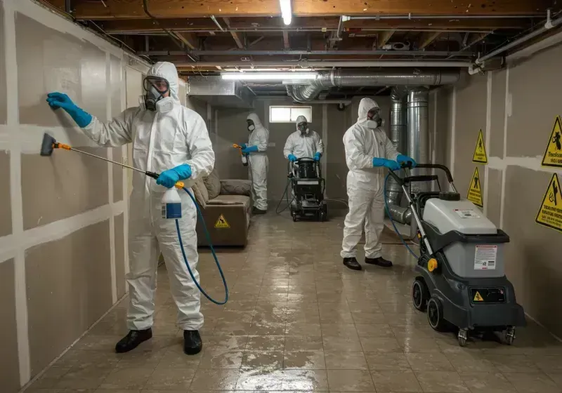 Basement Moisture Removal and Structural Drying process in Lake Bluff, IL